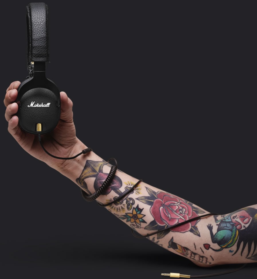 Casti MARSHALL Monitor, Cu Fir, Over-Ear, Microfon, negru