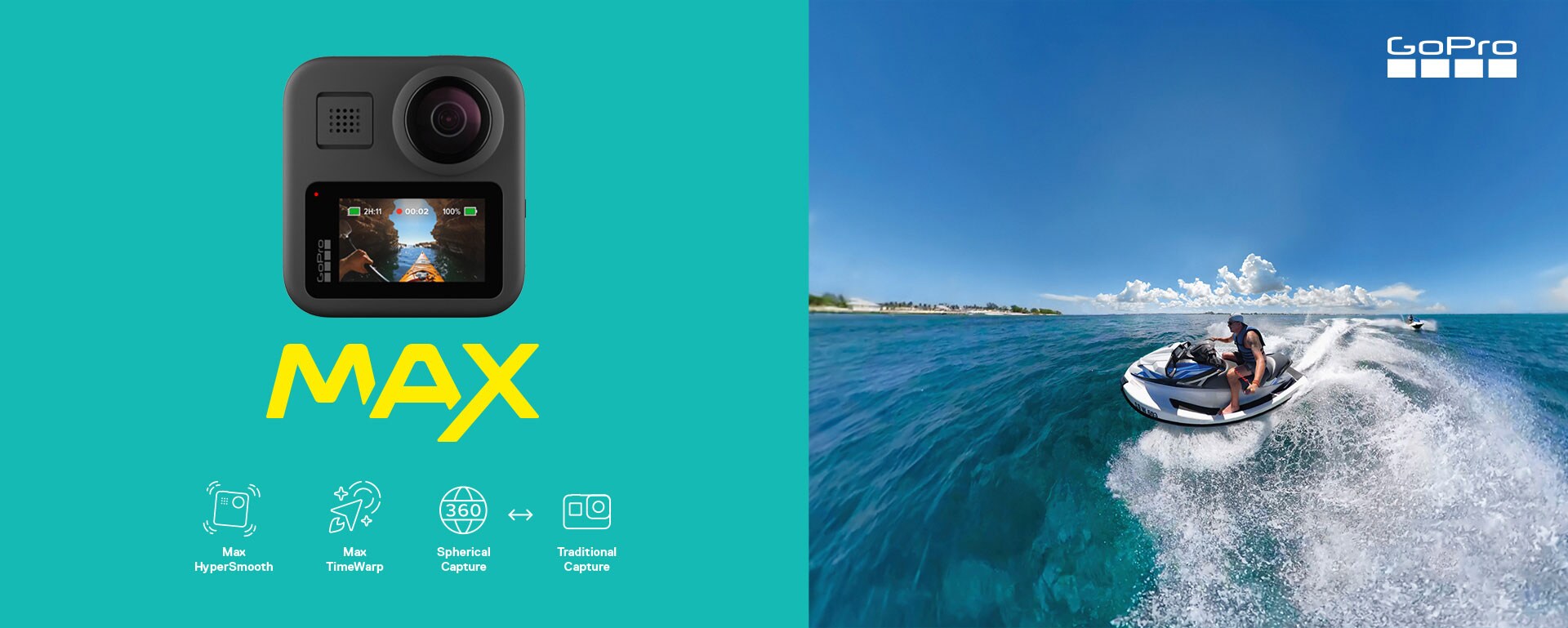 Camera Video Sport Gopro Max 360 5 6k Wi Fi Gps Negru