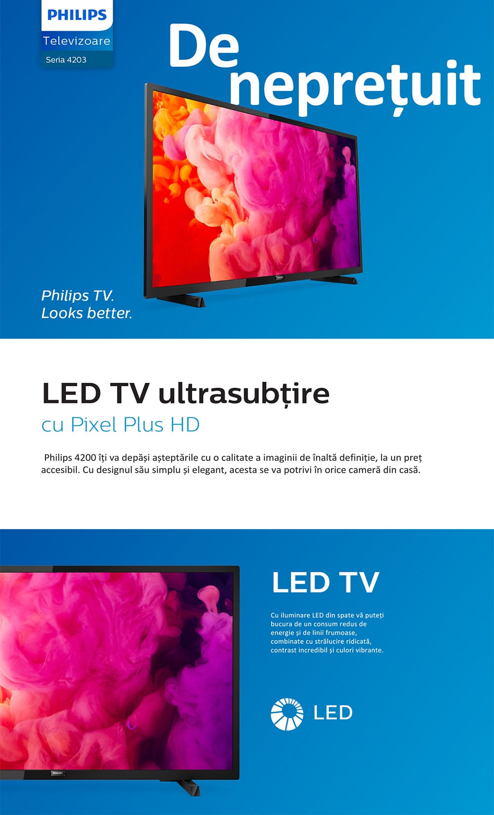 Televizor LED HD, cm