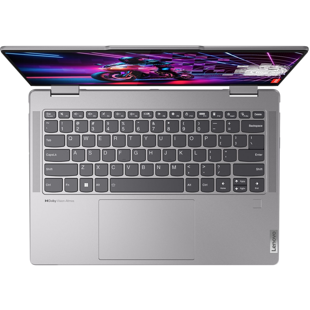 Laptop 2 in 1 LENOVO Yoga 7 14AHP9, AMD Ryzen 7 8840HS pana la 5.1GHz, 14" WUXGA Touch, 16GB, 1TB, AMD Radeon, Windows 11 Home, Arctic Grey