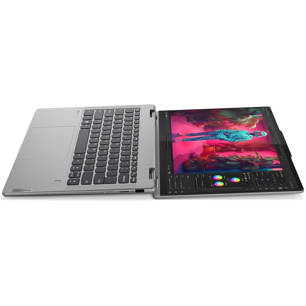Laptop 2 in 1 LENOVO Yoga 7 14AHP9, AMD Ryzen 7 8840HS pana la 5.1GHz, 14" WUXGA Touch, 16GB, 1TB, AMD Radeon, Windows 11 Home, Arctic Grey