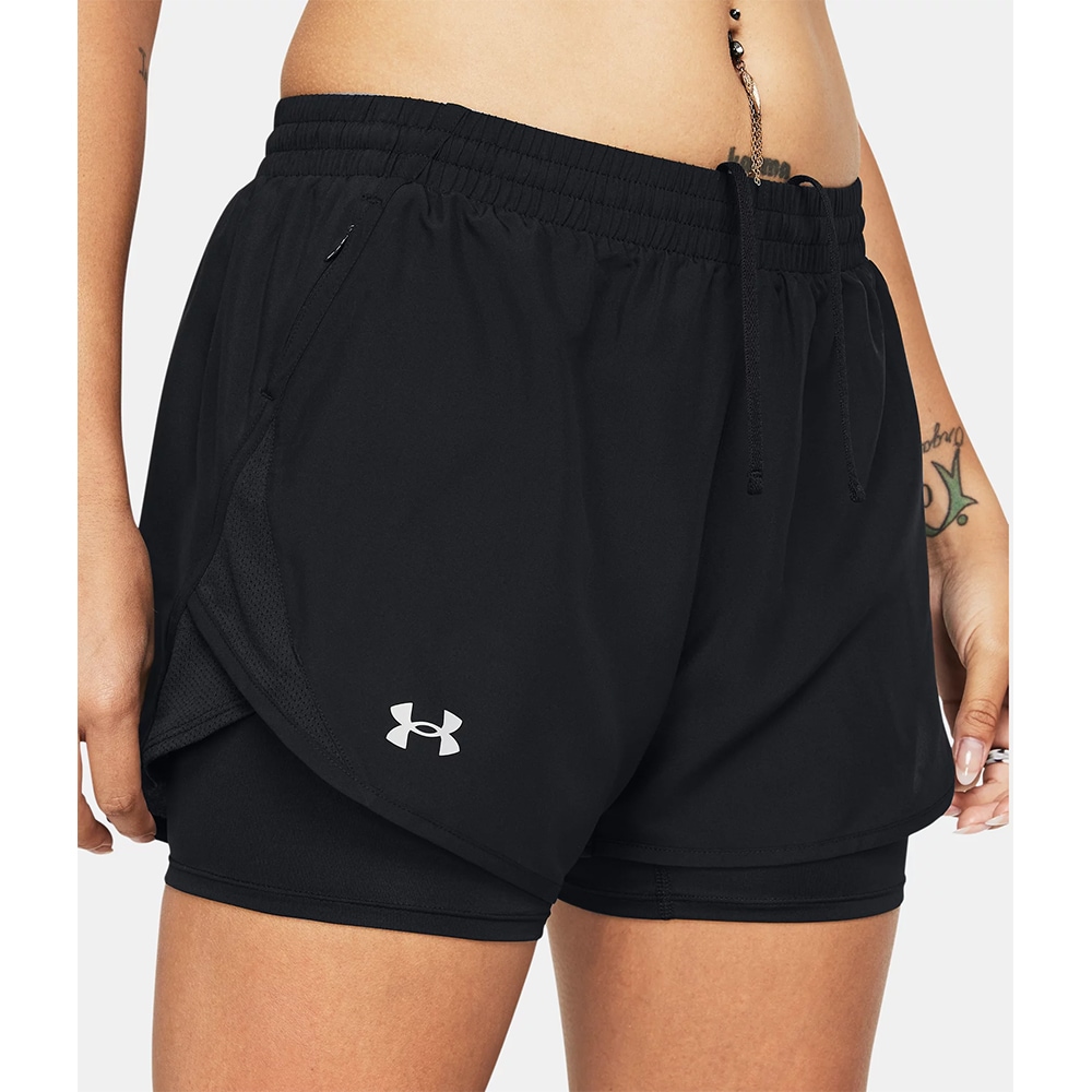 Pantaloni scurti femei UNDER ARMOUR UA Fly By 2In1 Short, marimea M, negru