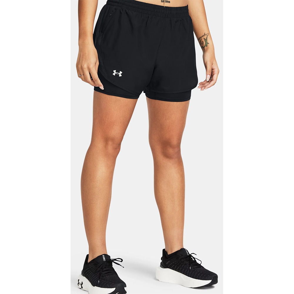 Pantaloni scurti femei UNDER ARMOUR UA Fly By 2In1 Short, marimea M, negru