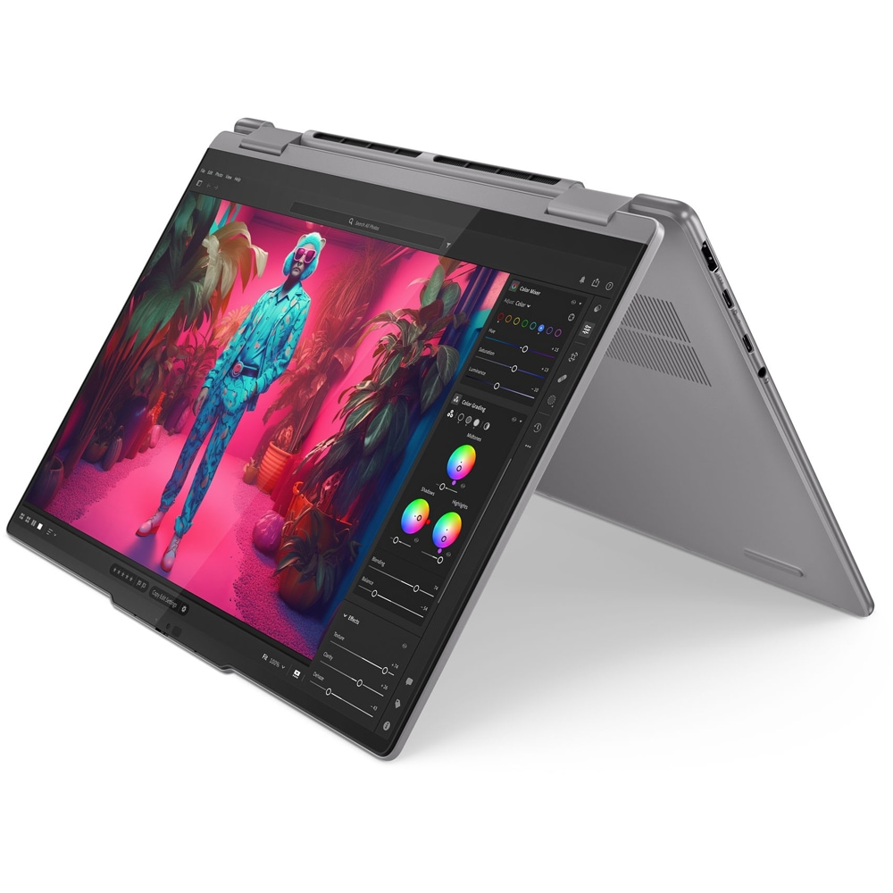 Laptop 2 in 1 LENOVO Yoga 7 14AHP9, AMD Ryzen 7 8840HS pana la 5.1GHz, 14" WUXGA Touch, 16GB, 1TB, AMD Radeon, Windows 11 Home, Arctic Grey