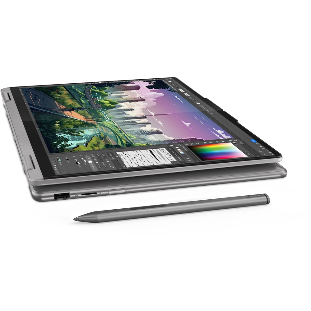 Laptop 2 in 1 LENOVO Yoga 7 14AHP9, AMD Ryzen 7 8840HS pana la 5.1GHz, 14" WUXGA Touch, 16GB, 1TB, AMD Radeon, Windows 11 Home, Arctic Grey