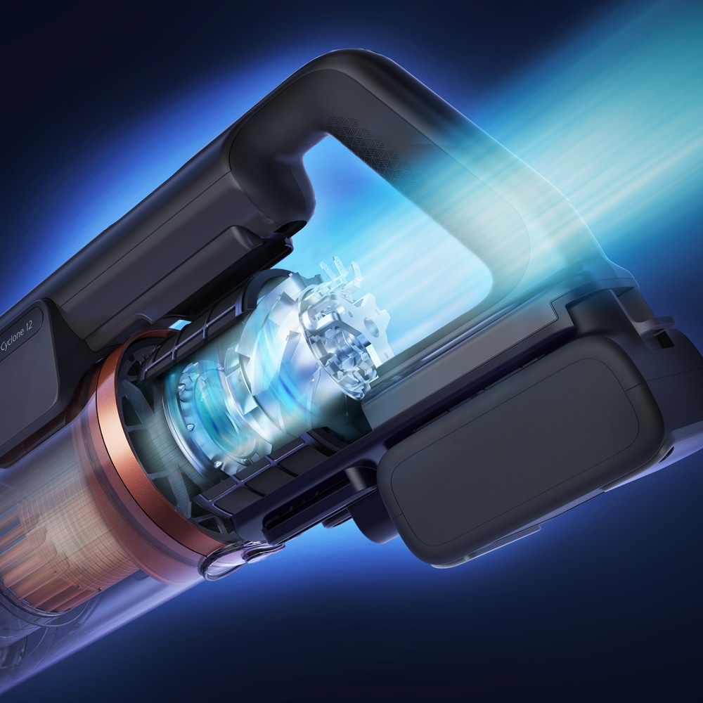 Aspirator vertical PHILIPS Aqua Seria 7000 XC7057/01, 0.6l, 25.2 V, autonomie max 80 min, PowerCyclone 12, negru-auriu
