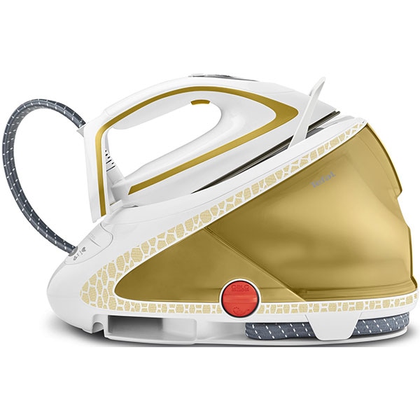 Statie de calcat TEFAL Pro Express Ultimate Care GV9581E0, 2600W, 600g/min, 1.9l, talpa Durilium AirGlide Autoclean, alb-auriu