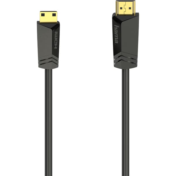 tunnel Briefcase signature Cablu HDMI - mini HDMI HAMA 205015, 1.5m, 4K HDR, placat cu aur, negru