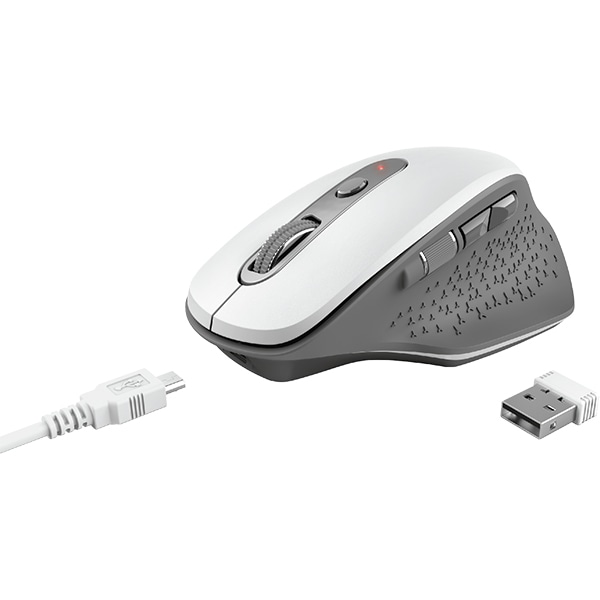 Mouse Wireless TRUST Ozaa, 2400 dpi, alb