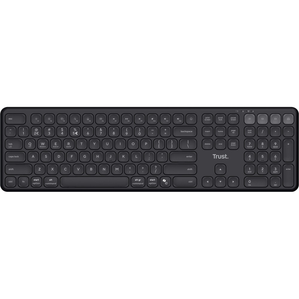 Tastatura wireless TRUST Vaiya 25511, USB, Bluetooth, negru