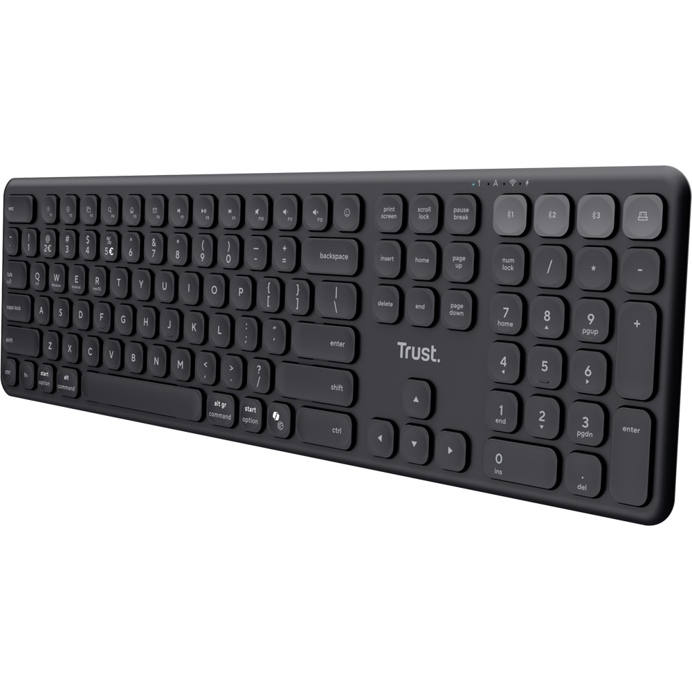 Tastatura wireless TRUST Vaiya 25511, USB, Bluetooth, negru