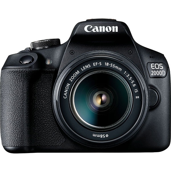Aparat foto DSLR CANON EOS 2000D 24.1 MP, Wi-Fi, negru + Obiectiv 18-55mm IS SE