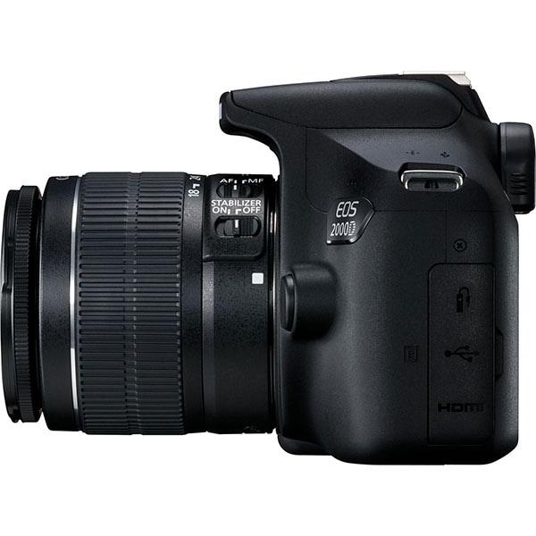 Aparat foto DSLR CANON EOS 2000D 24.1 MP, Wi-Fi, negru + Obiectiv 18-55mm IS SE