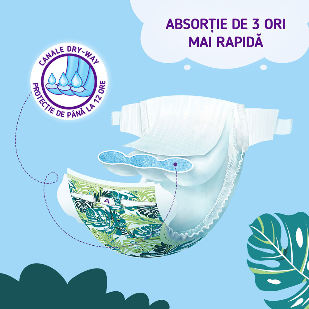 Scutece PUFIES Fashion&Nature Maxi nr 4, Unisex, 9-14 kg, 162 buc