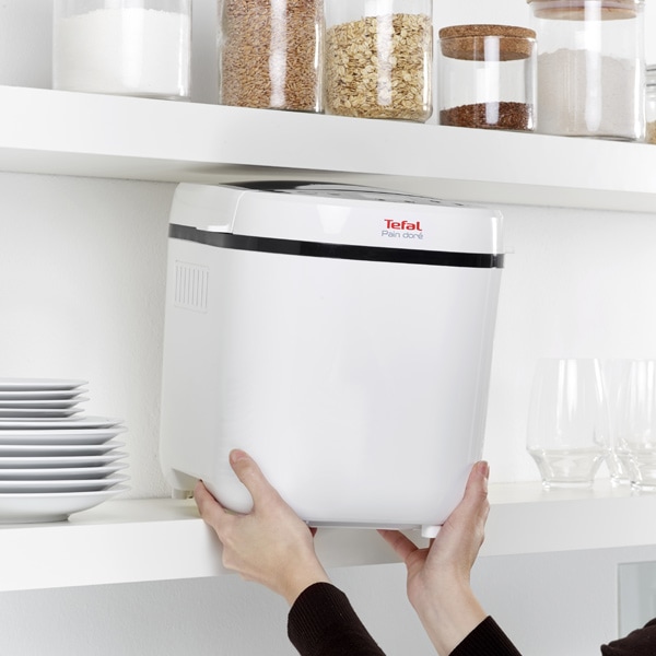 Masina de copt paine TEFAL Pain Dore PF210138, 1kg, 12 programe, 720W, alb-negru