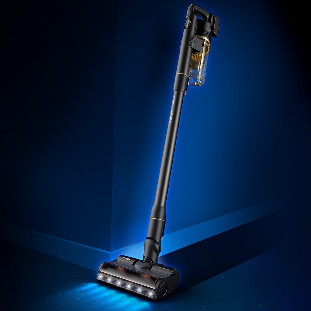 Aspirator vertical PHILIPS Aqua Seria 7000 XC7057/01, 0.6l, 25.2 V, autonomie max 80 min, PowerCyclone 12, negru-auriu