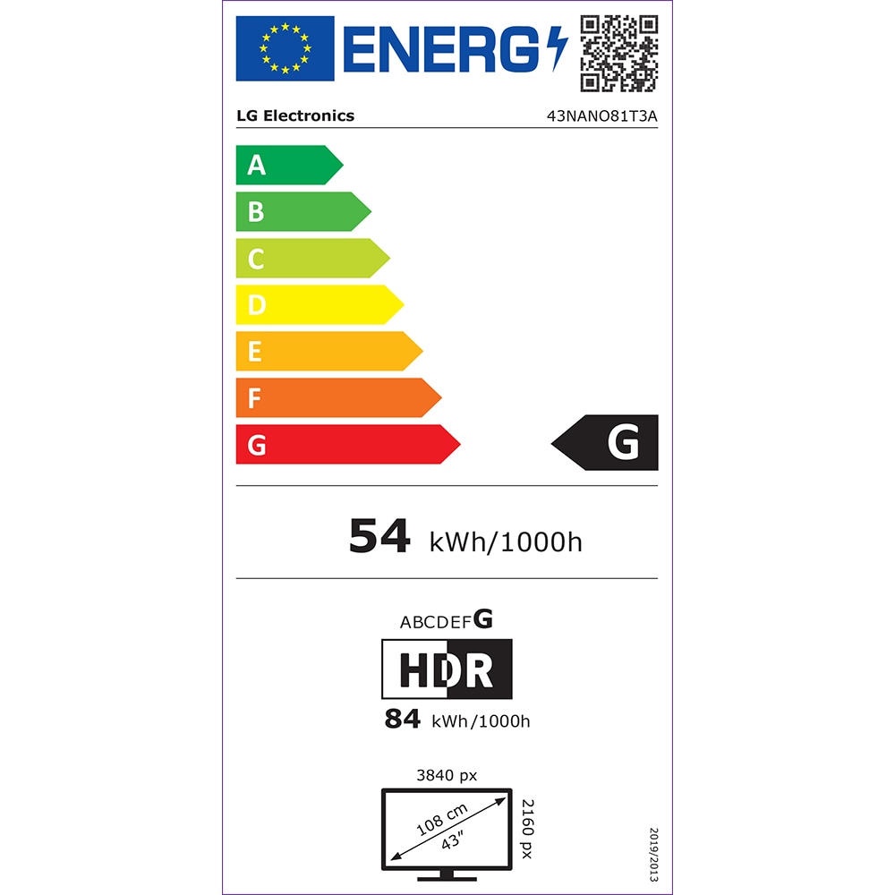 Televizor NanoCell Smart LG 43NANO81T3A, Ultra HD 4K, HDR, 108cm