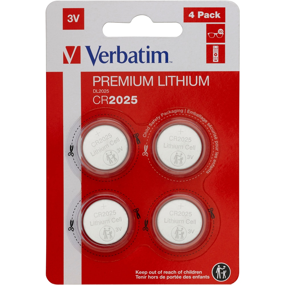 Baterie litiu VERBATIM 49532, CR2025, 3V, 4buc