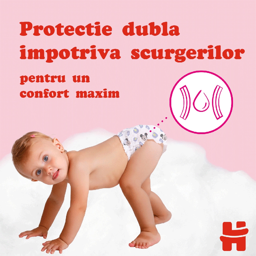Scutece chilotel HUGGIES Mega nr 5, Fata, 12-17 kg, 48 buc