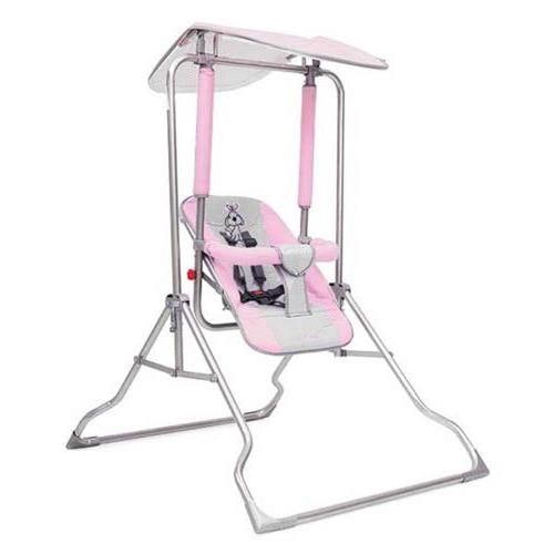 Leagan copii si bebelusi pentru interior si exterior NOVOKIDS Garden Swing, cadru metalic, 0+ ani, Roz