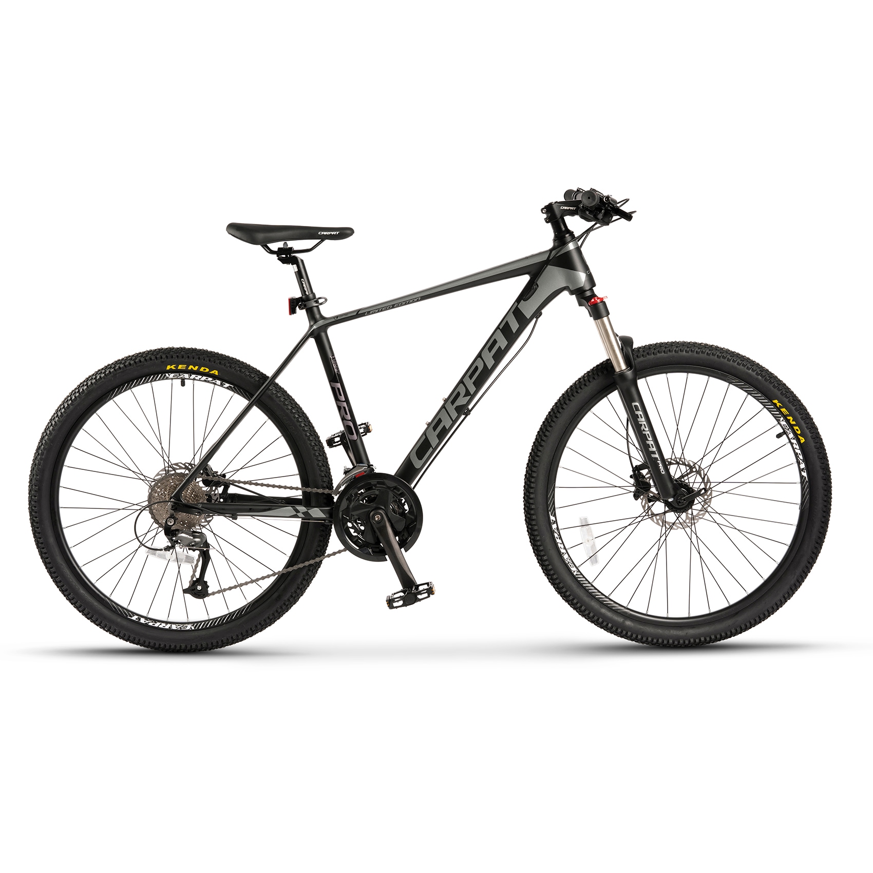 Bicicleta Mountain Bike CARPAT PRO C26227H LIMITED EDITION Roti 26 inch Echipare Shimano Altus 27 viteze Frane Hidraulice Disc Cadru Aluminiu Culoare Negru Gri