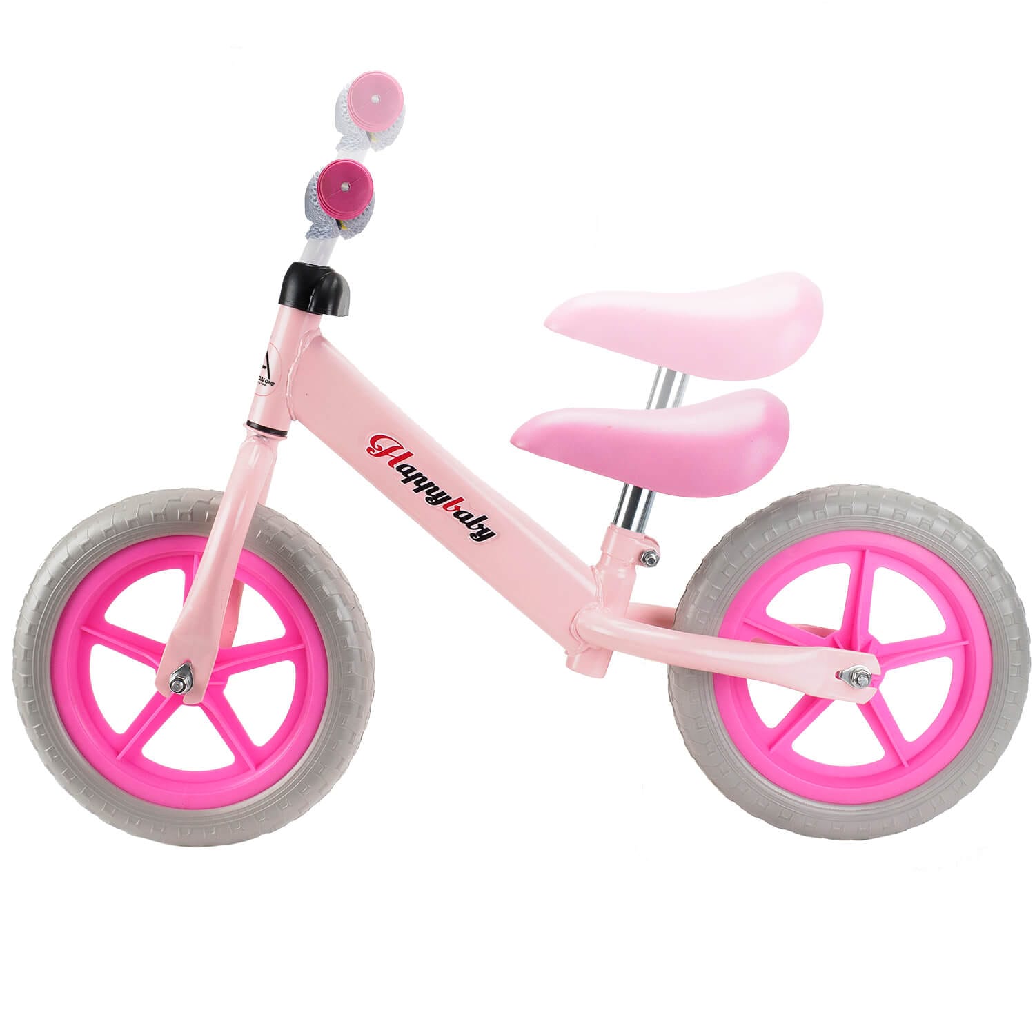 Bicicleta fara pedale pentru copii 2-5 ani Action One Happy Baby, roata 12 inch, roz