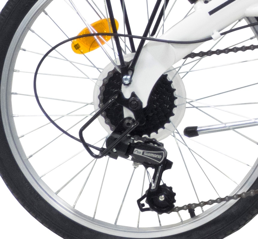 Bicicleta Pliabila 20" , Cadru Otel TY21 ,6 Viteze, Alb