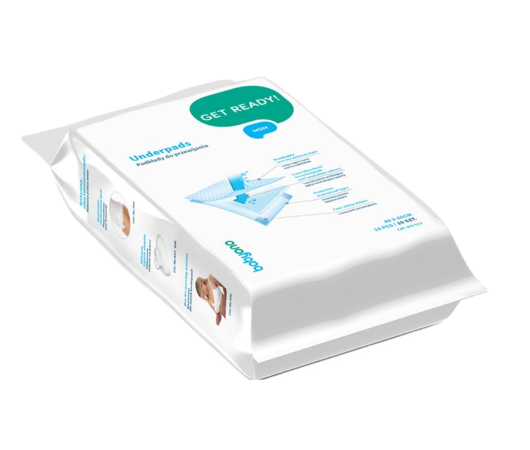 Set protectii impermeabile/aleze de unica folosinta, BabyOno 40x60 cm, 10 bucati, Alb