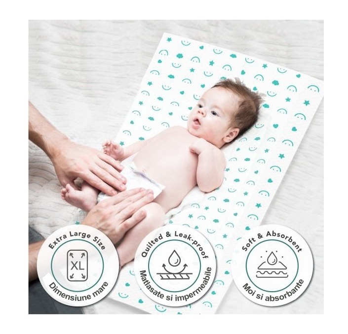 Aleze de unica folosinta pentru schimbarea scutecului Baby Works 46x68 cm, 10 bucati
