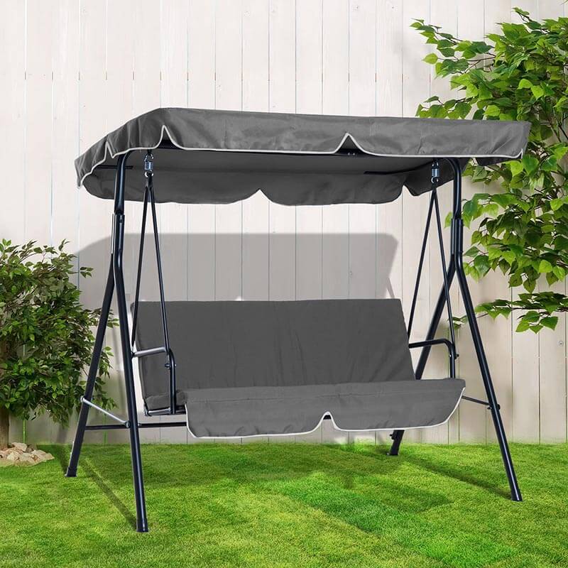 Balansoar gradina TIMELESS TOOLS, 3 locuri, 162 x 115 x 55 cm, gri
