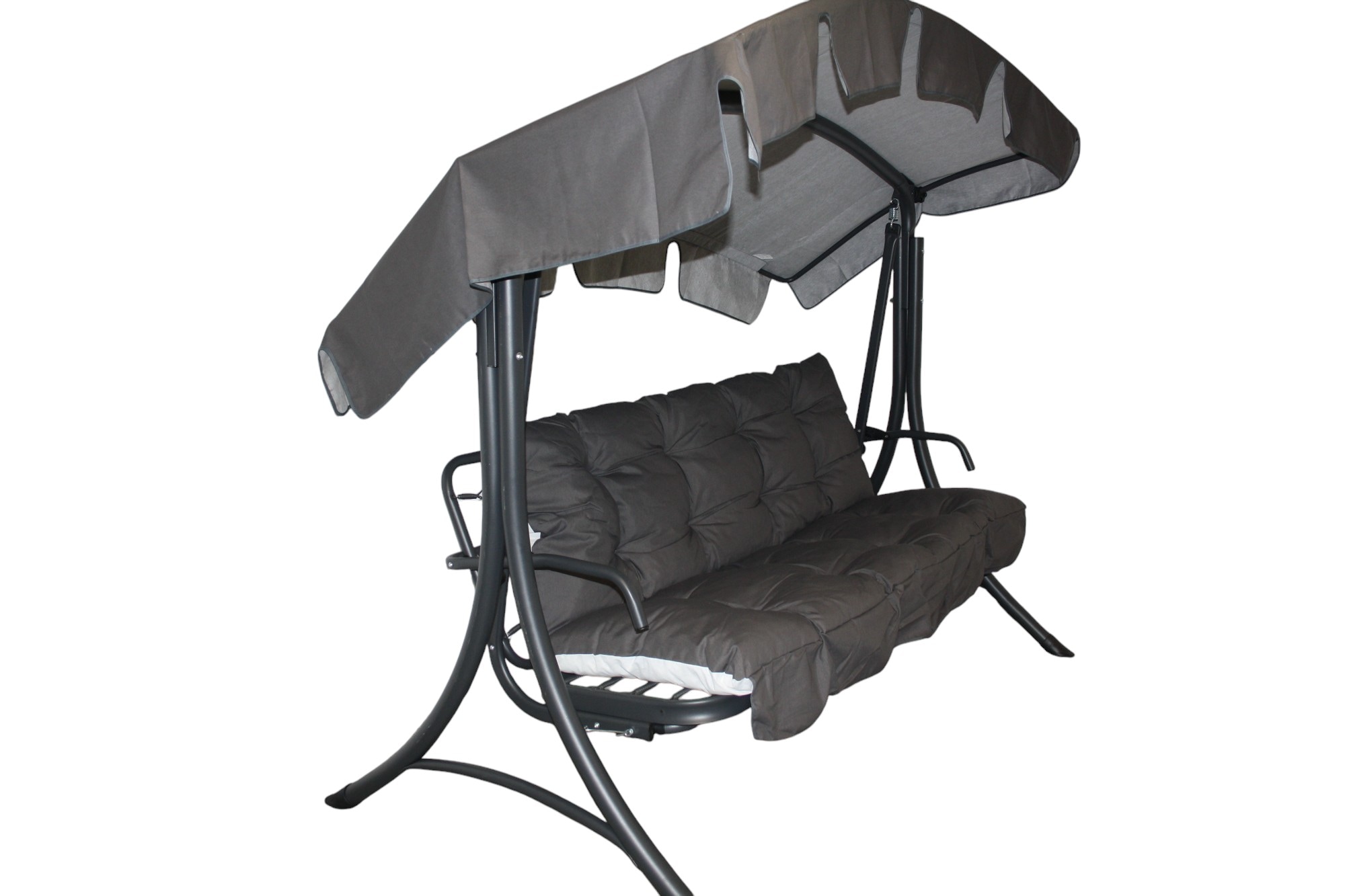 Balansoar de gradina cu functie pat, Diego, 208x126x173 cm, Structura otel, acoperis si perne incluse