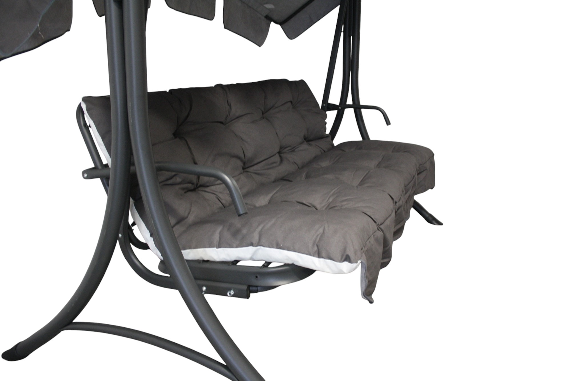 Balansoar de gradina cu functie pat, Diego, 208x126x173 cm, Structura otel, acoperis si perne incluse