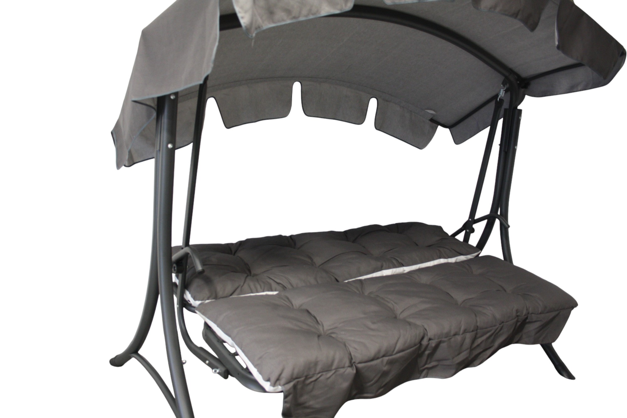 Balansoar de gradina cu functie pat, Diego, 208x126x173 cm, Structura otel, acoperis si perne incluse