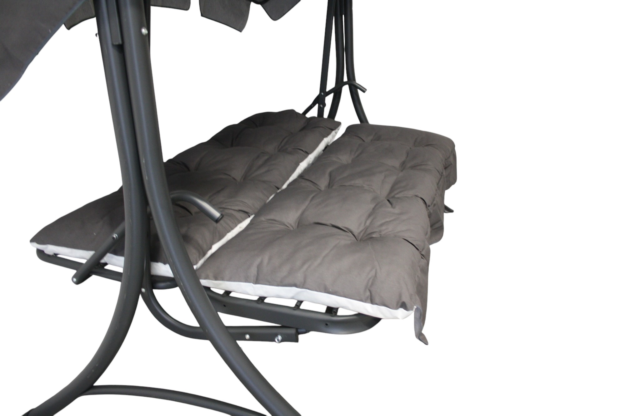 Balansoar de gradina cu functie pat, Diego, 208x126x173 cm, Structura otel, acoperis si perne incluse