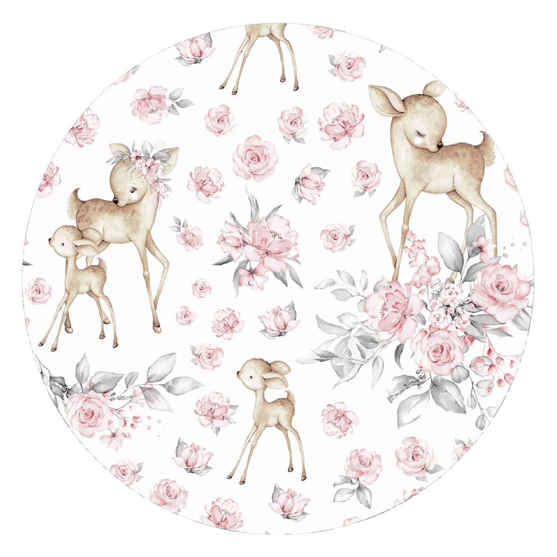 Perna clasica de dormit MimiNu, volanas, husa detasabila fermoar, bumbac certificat Oeko Tex Standard 100, 30x40 cm, Sweet Deer Pink