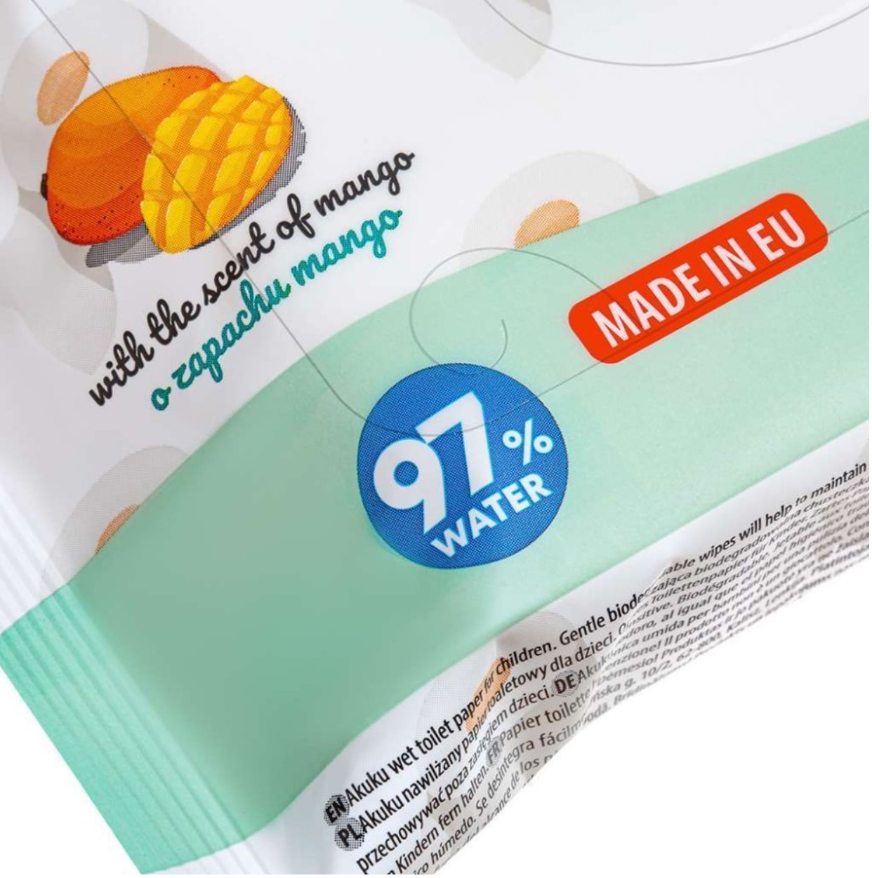 Hartie igienica umeda 97% apa 50 bucati Akuku A0030, Alb