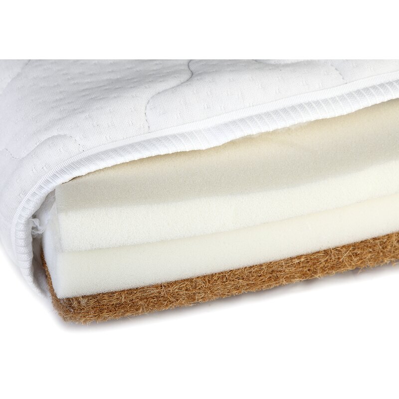 Saltea pentru patut YappyKids, YappyMemory II, Ortopedica, Din sisal, cocos si spuma de memorie, Cu husa cu Aloe vera, 160x80x9 cm, Alb