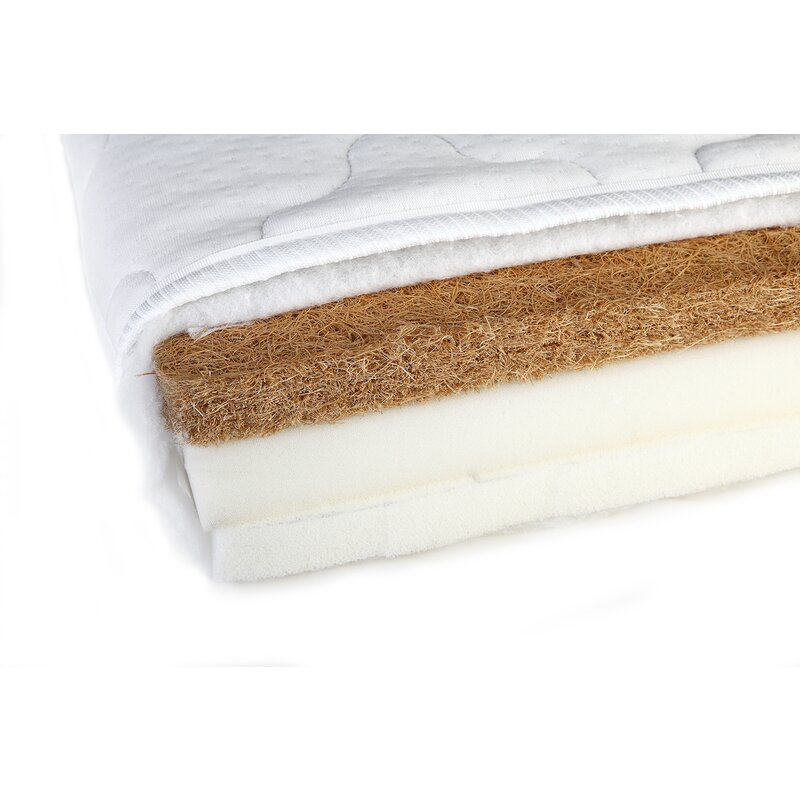 Saltea pentru patut YappyKids, YappyMemory II, Ortopedica, Din sisal, cocos si spuma de memorie, Cu husa cu Aloe vera, 160x80x9 cm, Alb