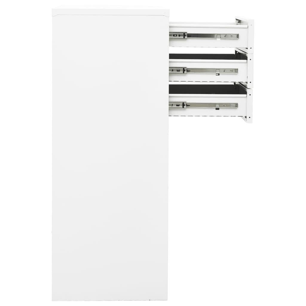 Dulap de birou, alb, 90x40x102 cm, otel