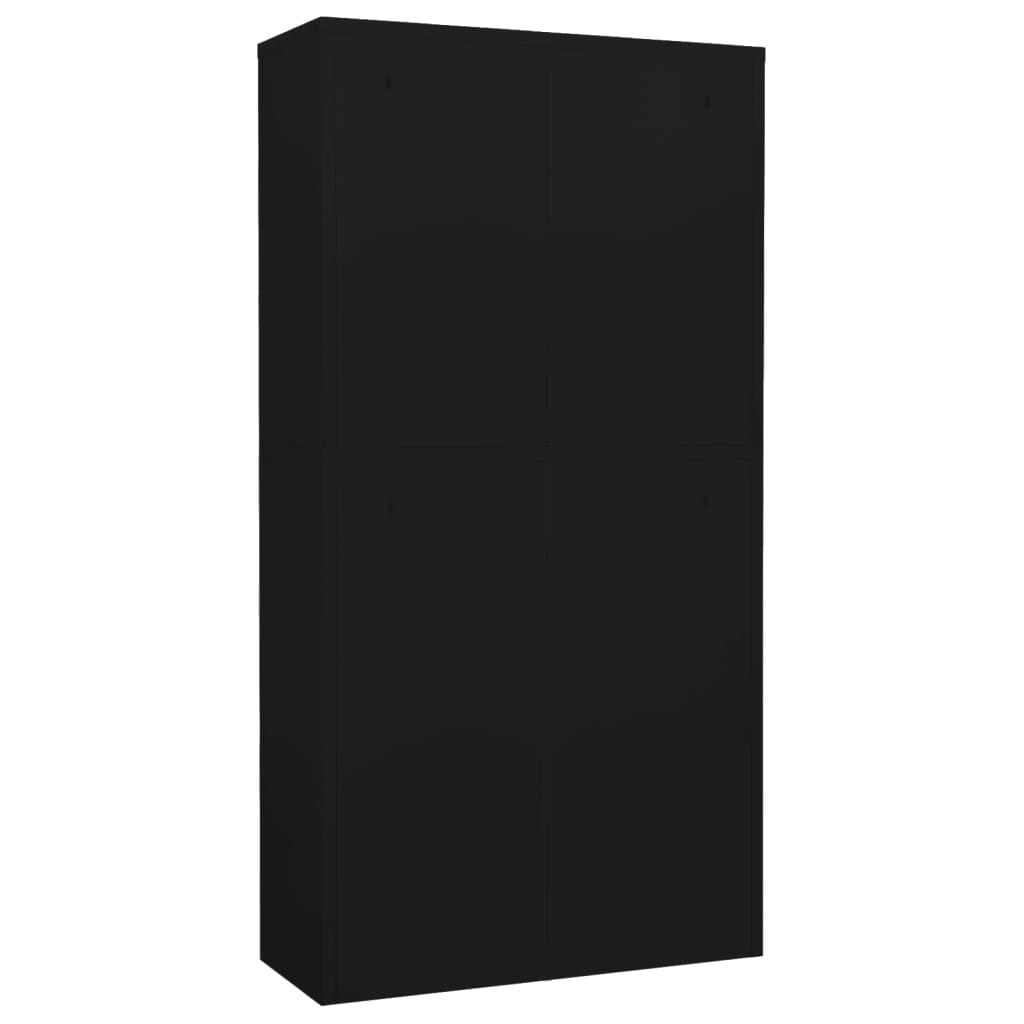 Dulap de birou, negru, 90x40x180 cm, otel