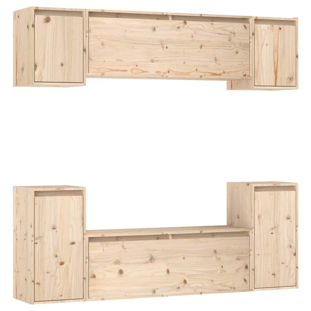 Comode TV, 6 buc., lemn masiv de pin, sol-3100189