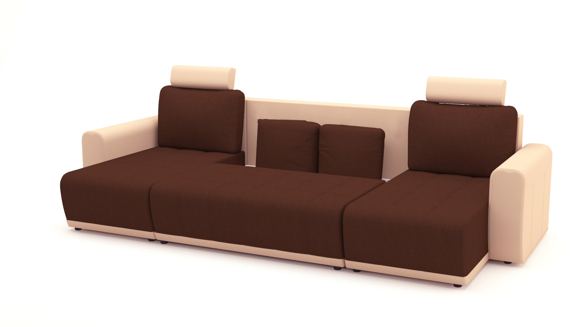 Canapea extensibila, Lina U Shape Bordo cu 2 tetiere, 314 x 140 x 80 cm