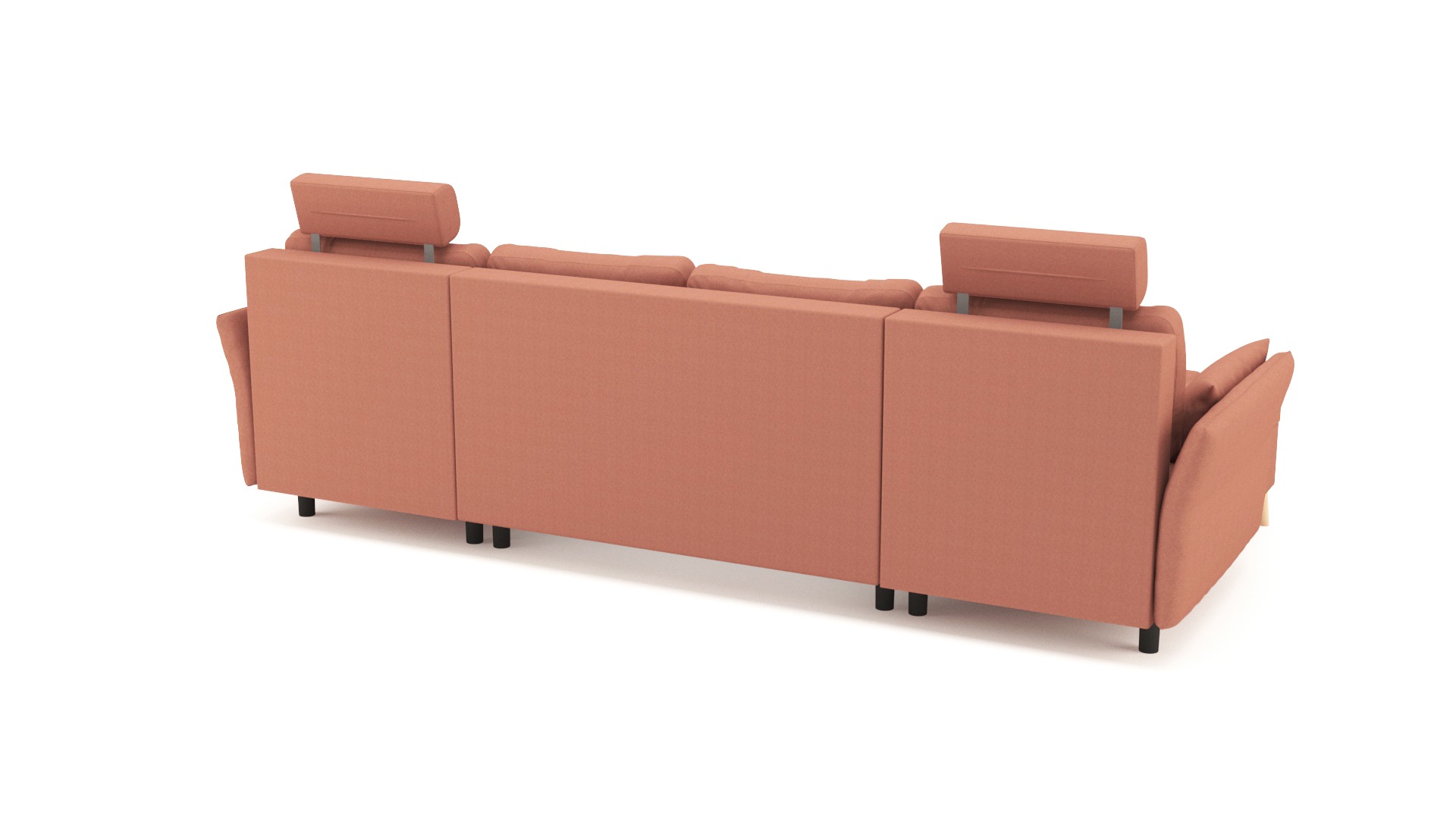 Coltar U Shape extensibil, SIDNY Roz de 4 locuri, 300 x 140 x 90 cm