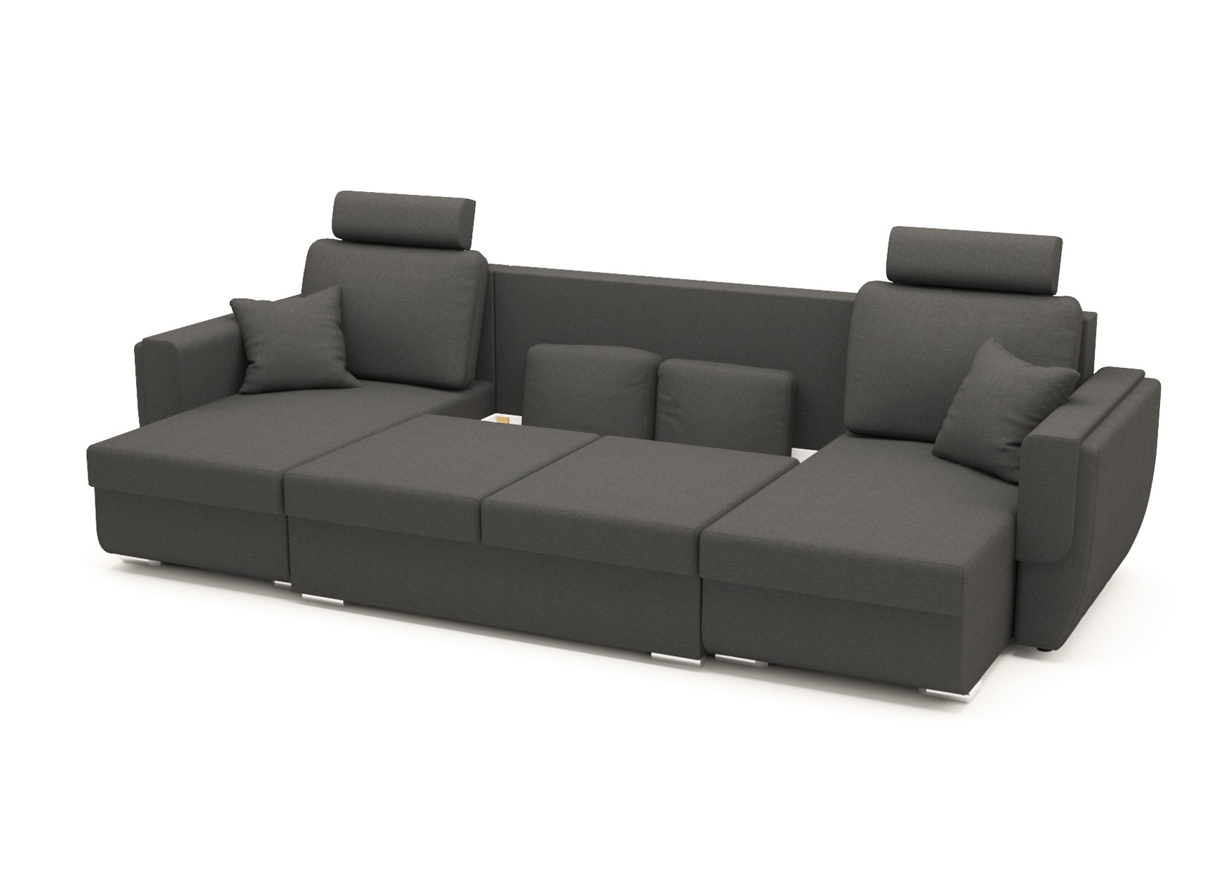 Canapea Tony U Shape Plus Grey, 320 x 140 x 90 cm