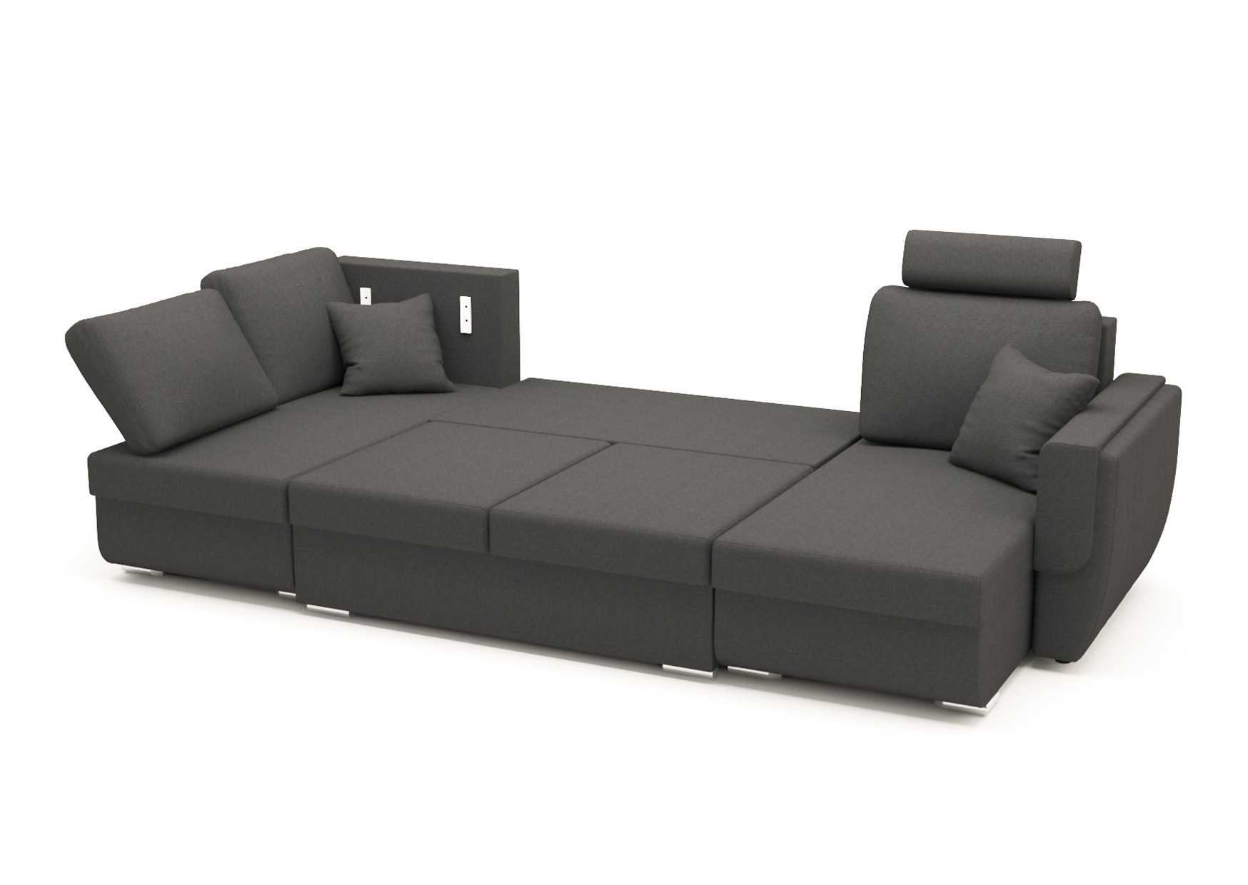 Canapea Tony U Shape Plus Grey, 320 x 140 x 90 cm