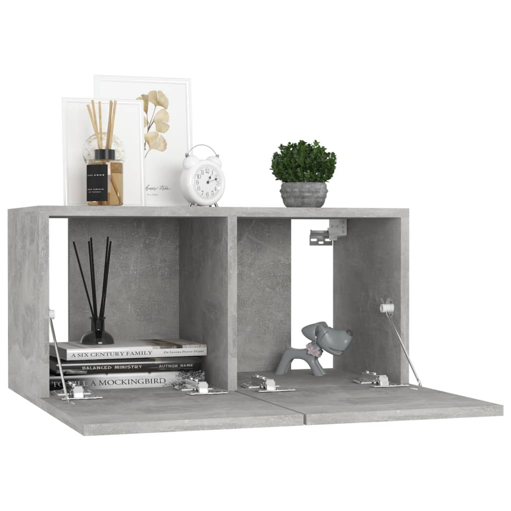 Mobila living VidaXL, PAL, 5 piese, gri beton