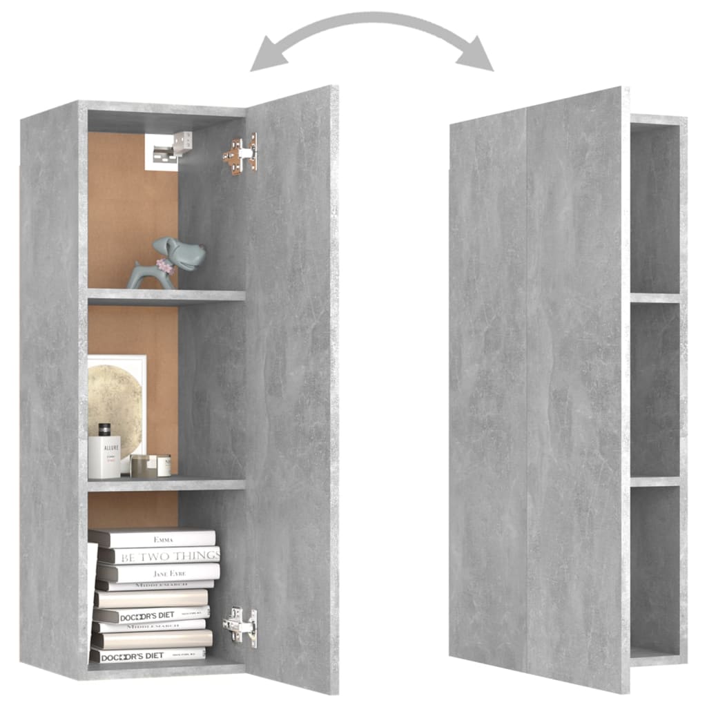 Mobila living VidaXL, PAL, 5 piese, gri beton