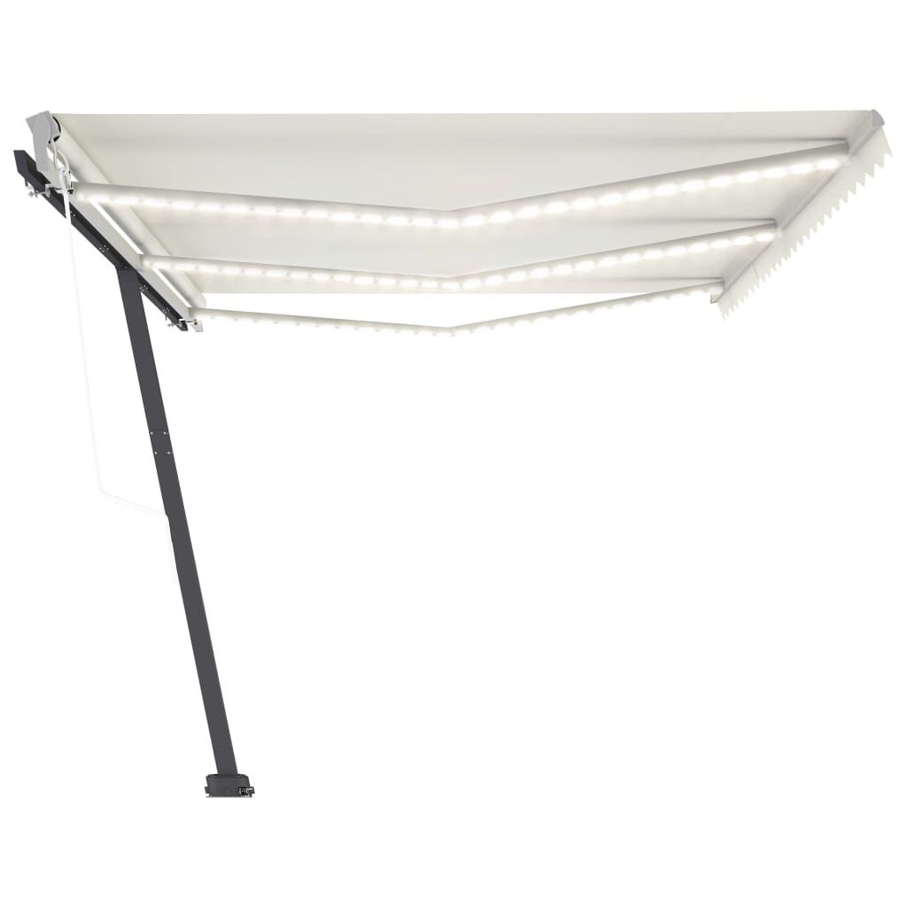 Copertina automata cu senzor vant & LED, crem, 600x350 cm, sol-3069892