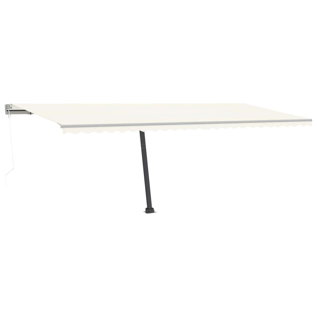 Copertina automata cu senzor vant & LED, crem, 600x350 cm, sol-3069892
