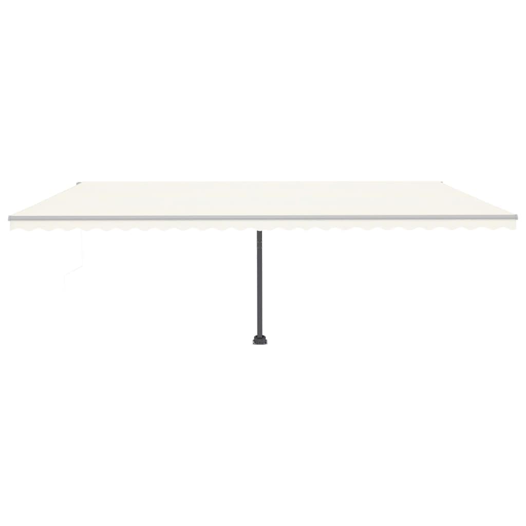 Copertina automata cu senzor vant & LED, crem, 600x350 cm, sol-3069892